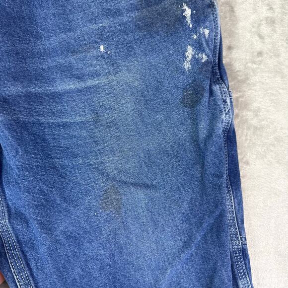 VTG Carhartt Dungaree Fit utility workwear carpenter blue jeans mens 37x29 - Picture 5 of 8